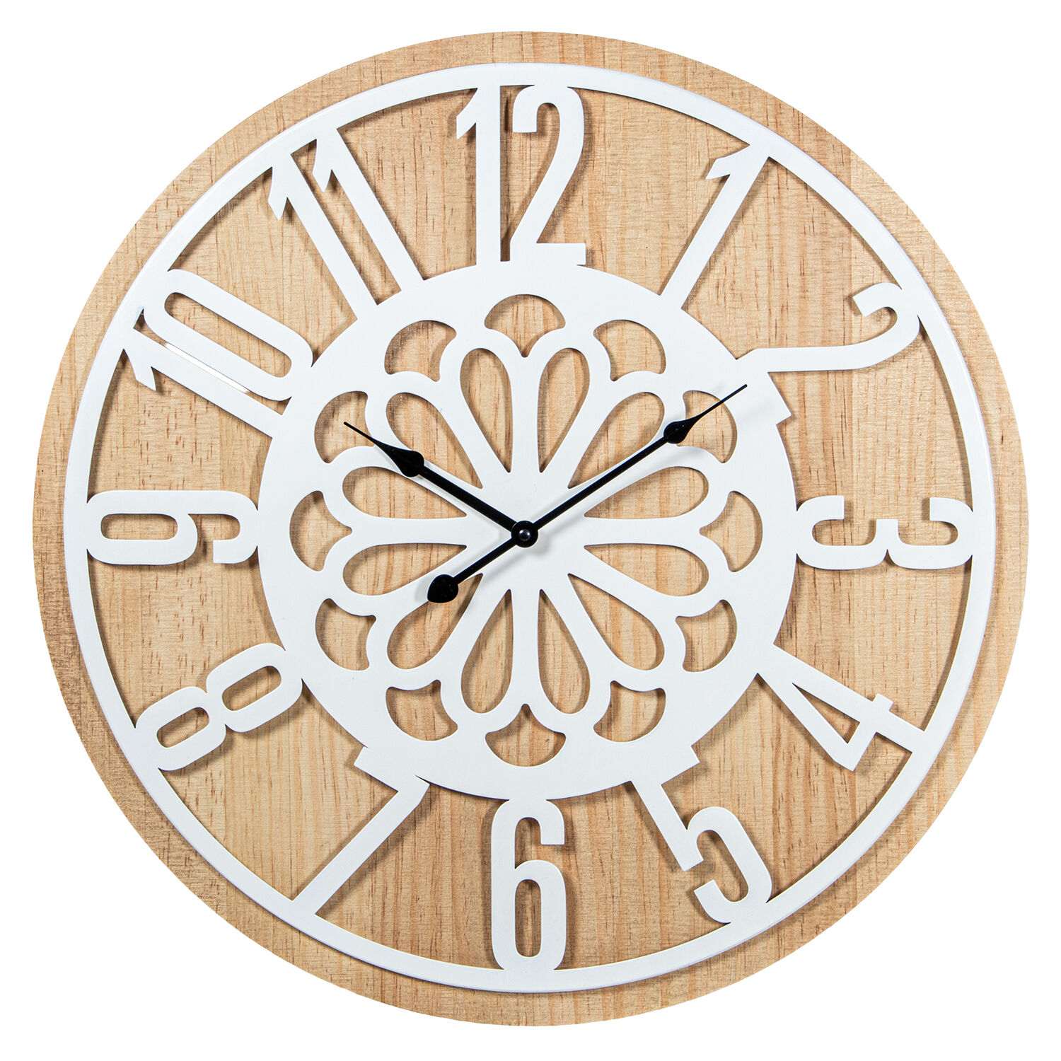 Wall Clock Ø60cm Dm Wood 60X3.5cm Battery: 1Xaa Not Included - LifeLike_85453