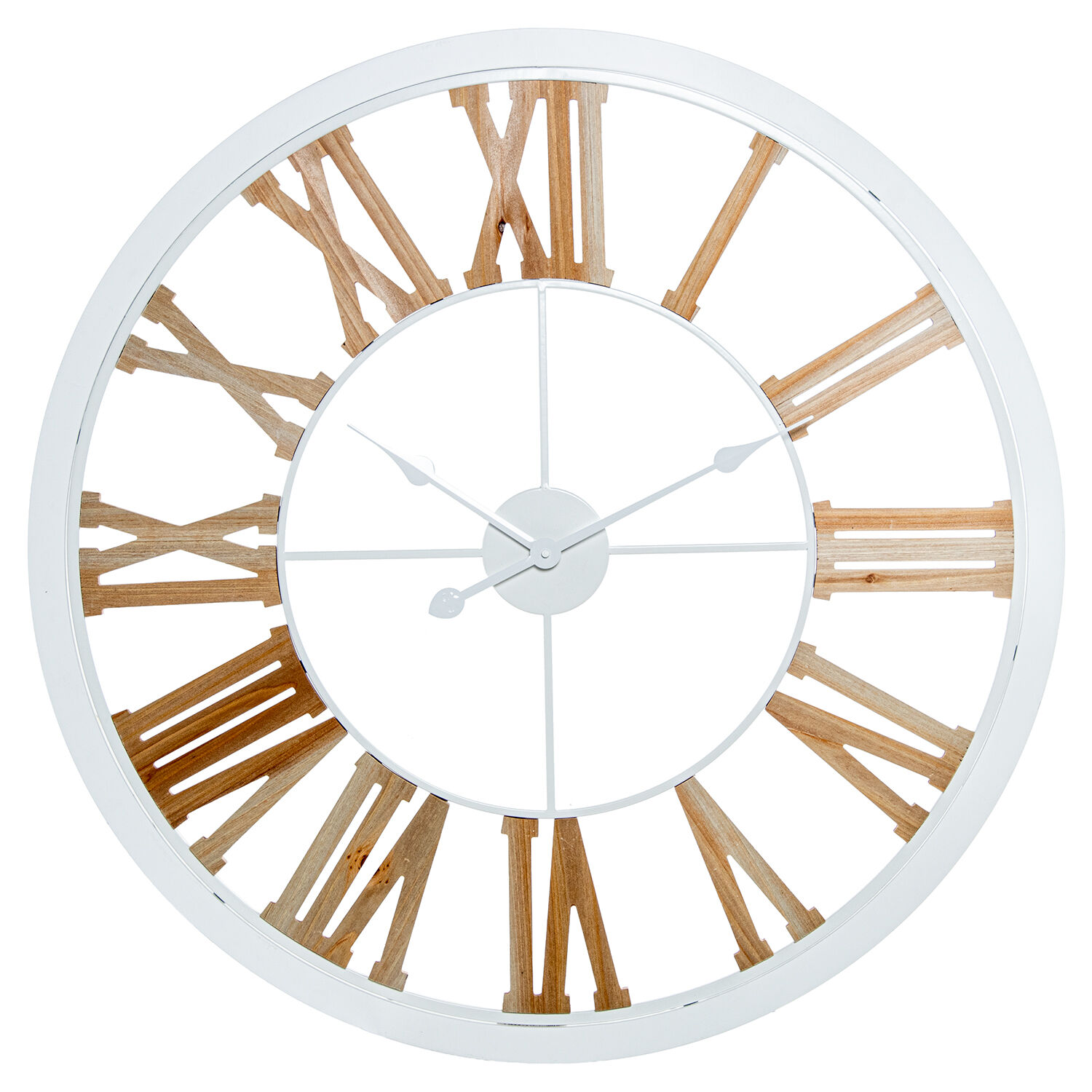 Wall Clock Ø80cm Metal/Wood 80X4.5cm Battery: 1Xaa Not Included