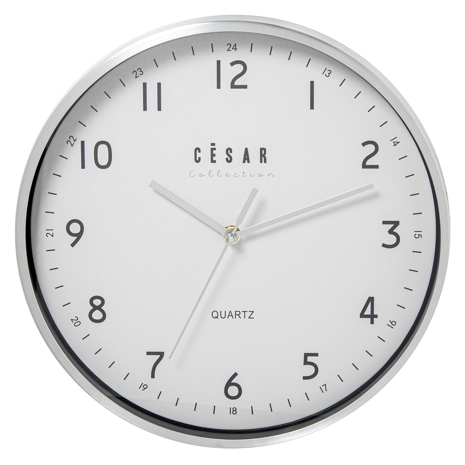 Orologio da parete in alluminio, 30 cm, lancette argentate, 30x4 cm. Batteria: 1xAA (non inclusa).