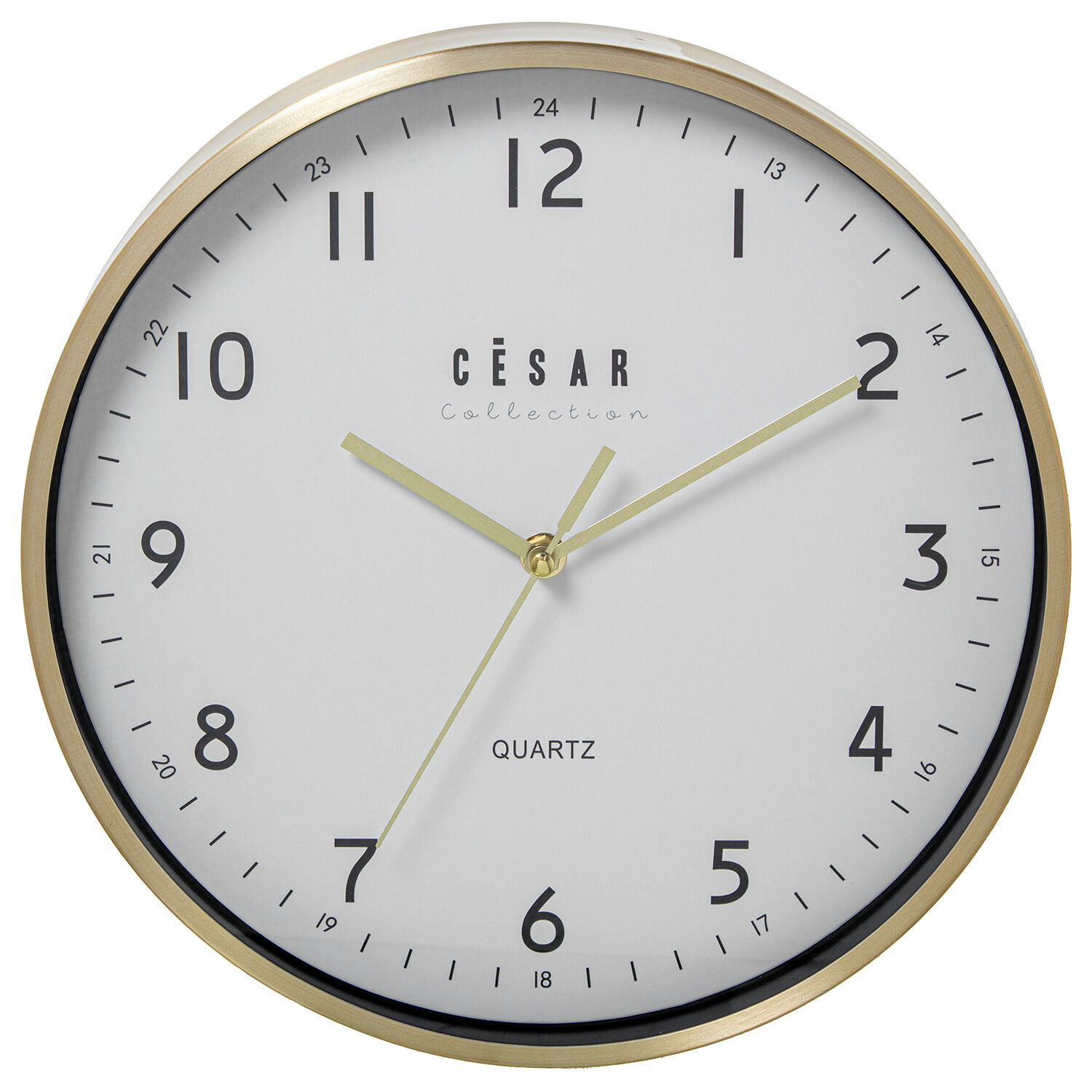 Orologio da parete in alluminio, cornice dorata 30x4 cm, batteria: 1xAA non inclusa - LifeLike_86209