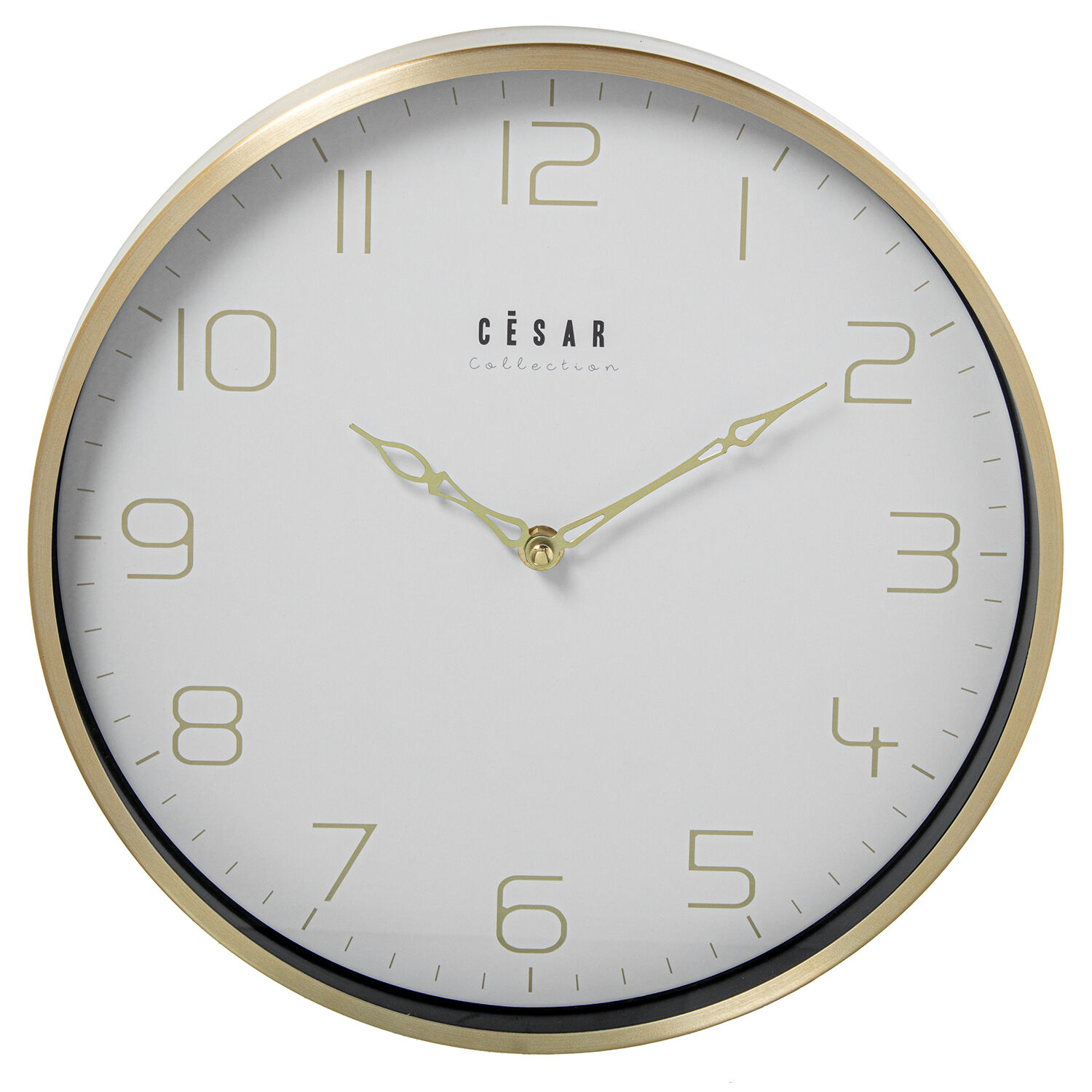 Aluminum Wall Clock 30cm Gold Frame 30X4cm Battery: 1Xaa Not Included - LifeLike_86210