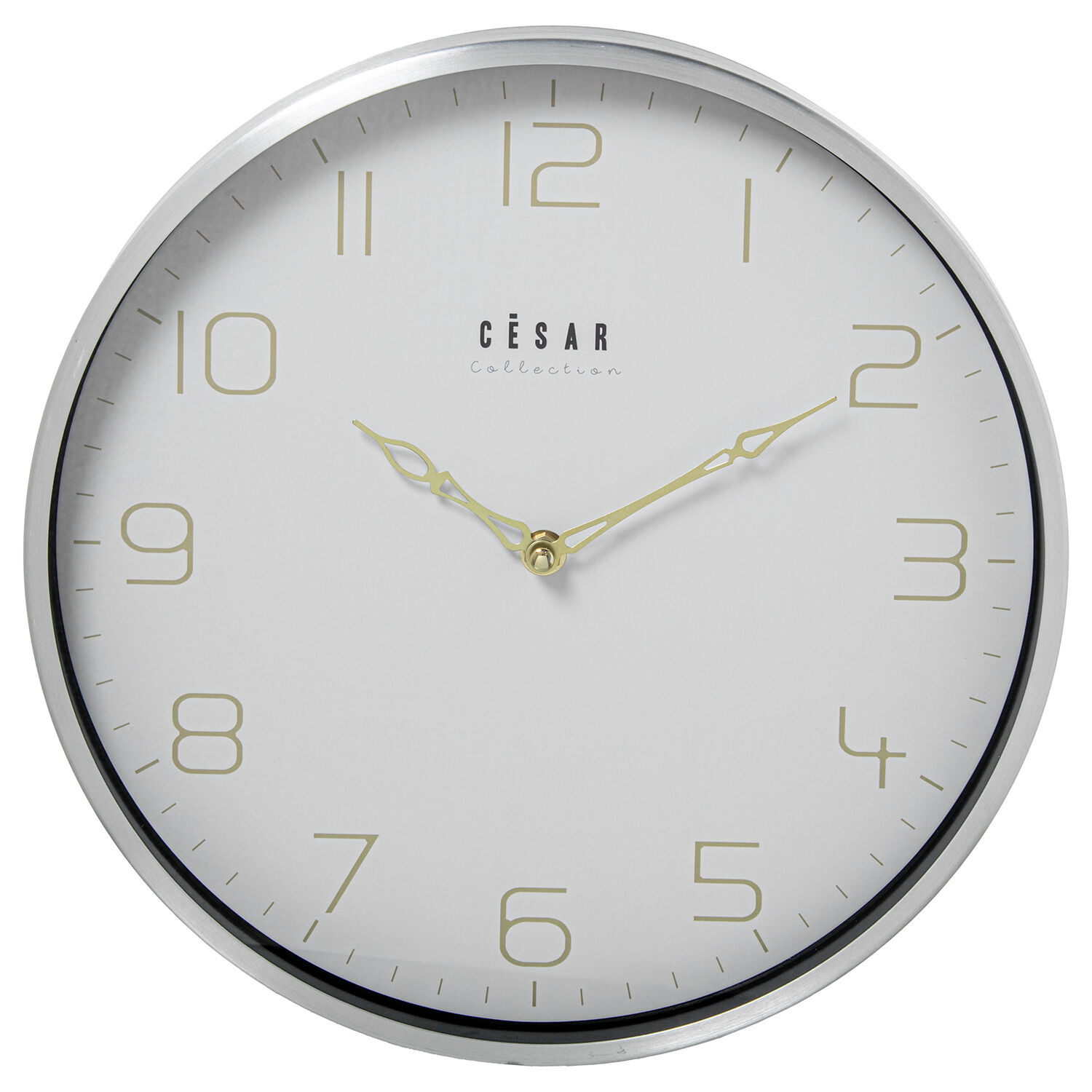 Orologio da parete in alluminio, cornice in acciaio inox 30x4 cm. Batteria: 1xAA (non inclusa).
