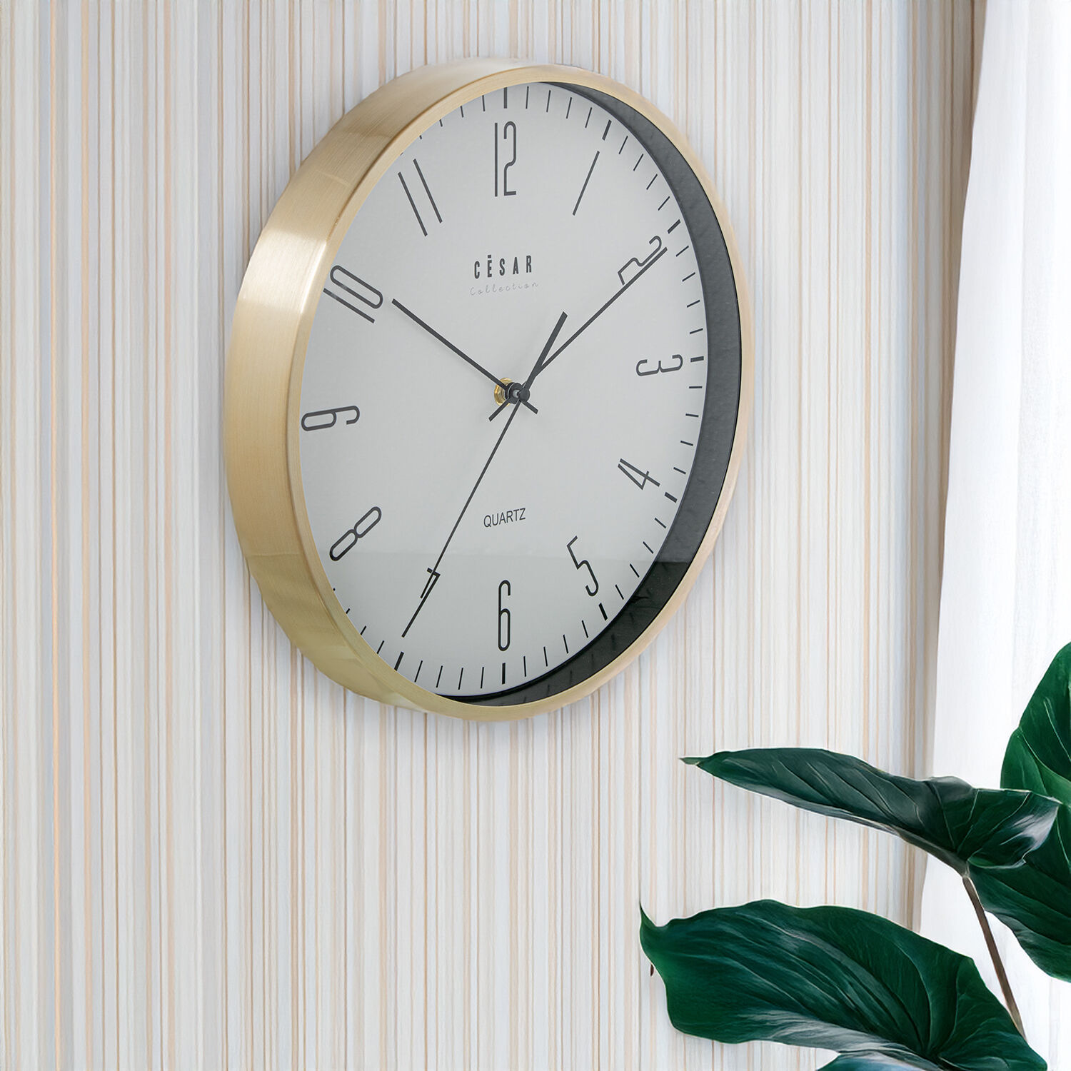 Reloj Pared Aluminio 30cm Marco Aluminio 30X4cm Pila:1Xaa No Incluida - LifeLike_86213
