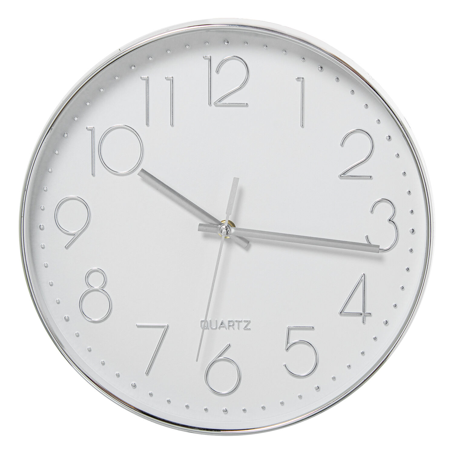 Acrylic Wall Clock 30cm Silver Frame 30X4cm Battery: 1Xaa Not Included - LifeLike_86296