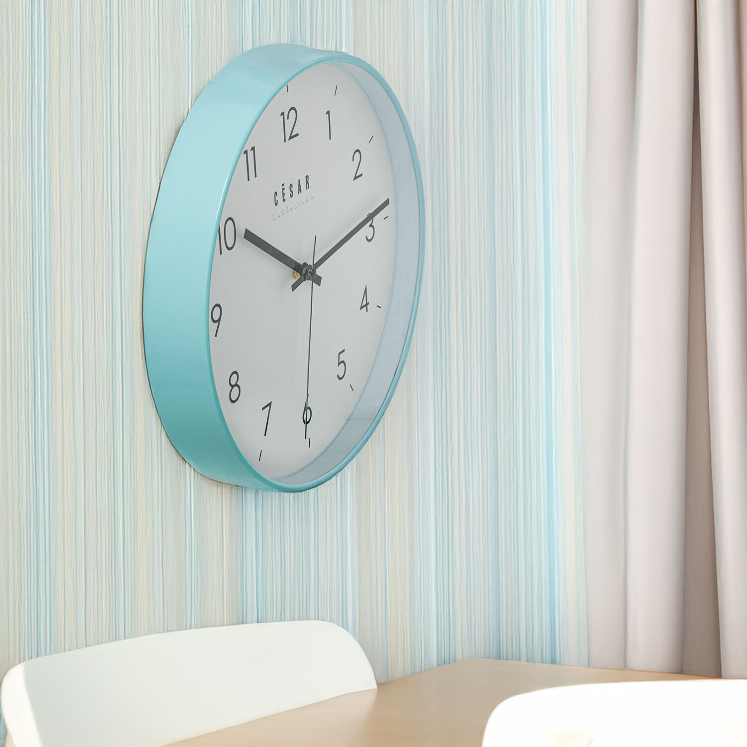 Reloj Pared Acrilico 30cm Marco Verde Menta 30X4cm Pila:1Xaa No Incluida - LifeLike_86364