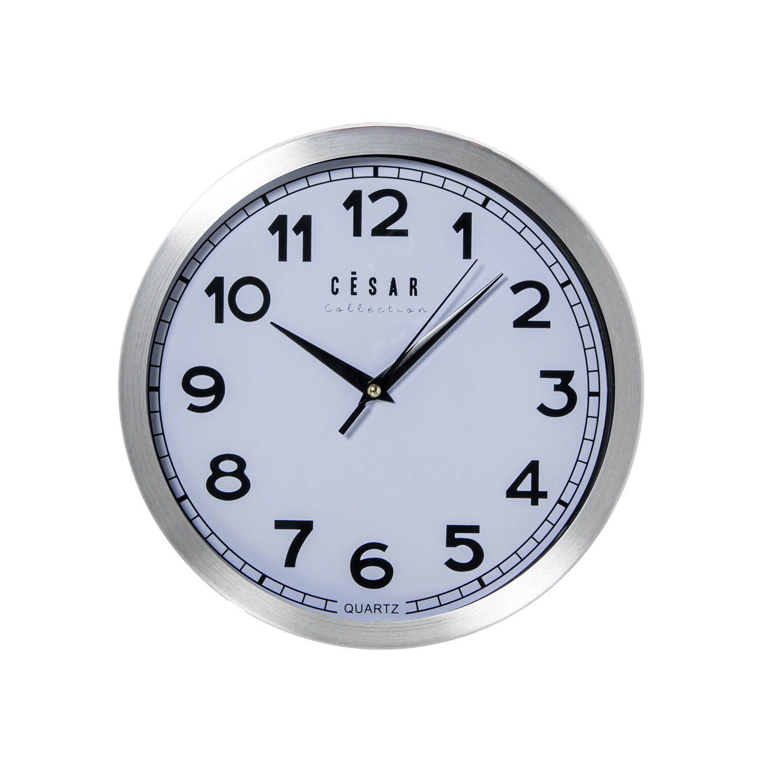 Orologio da parete in alluminio, 25,5 cm, dimensioni 25,5 x 4,5 cm.