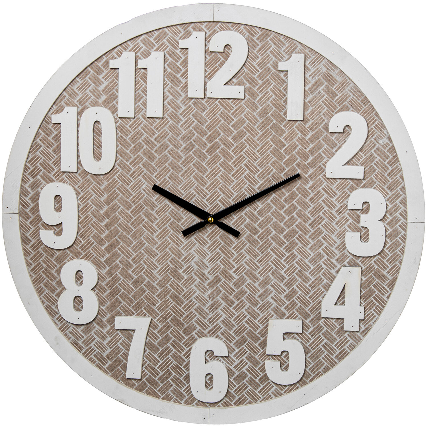 Wooden Wall Clock 60cm Aluminum Hands 60X4.5cm Battery: 1Xaa Not Included