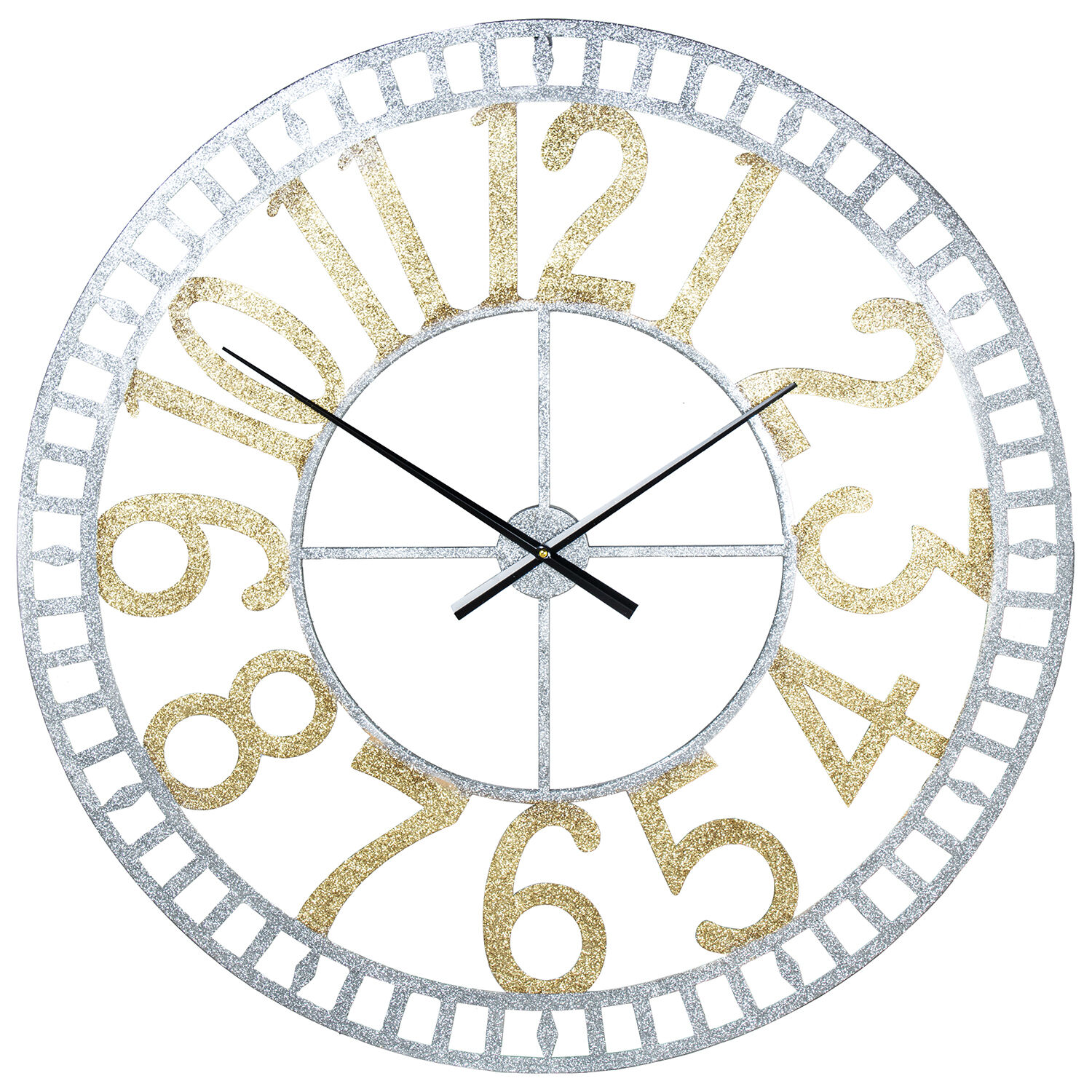 Iron Wall Clock 98cm Aluminum Hands 98X4.5cm Battery: 1Xaa Not Included