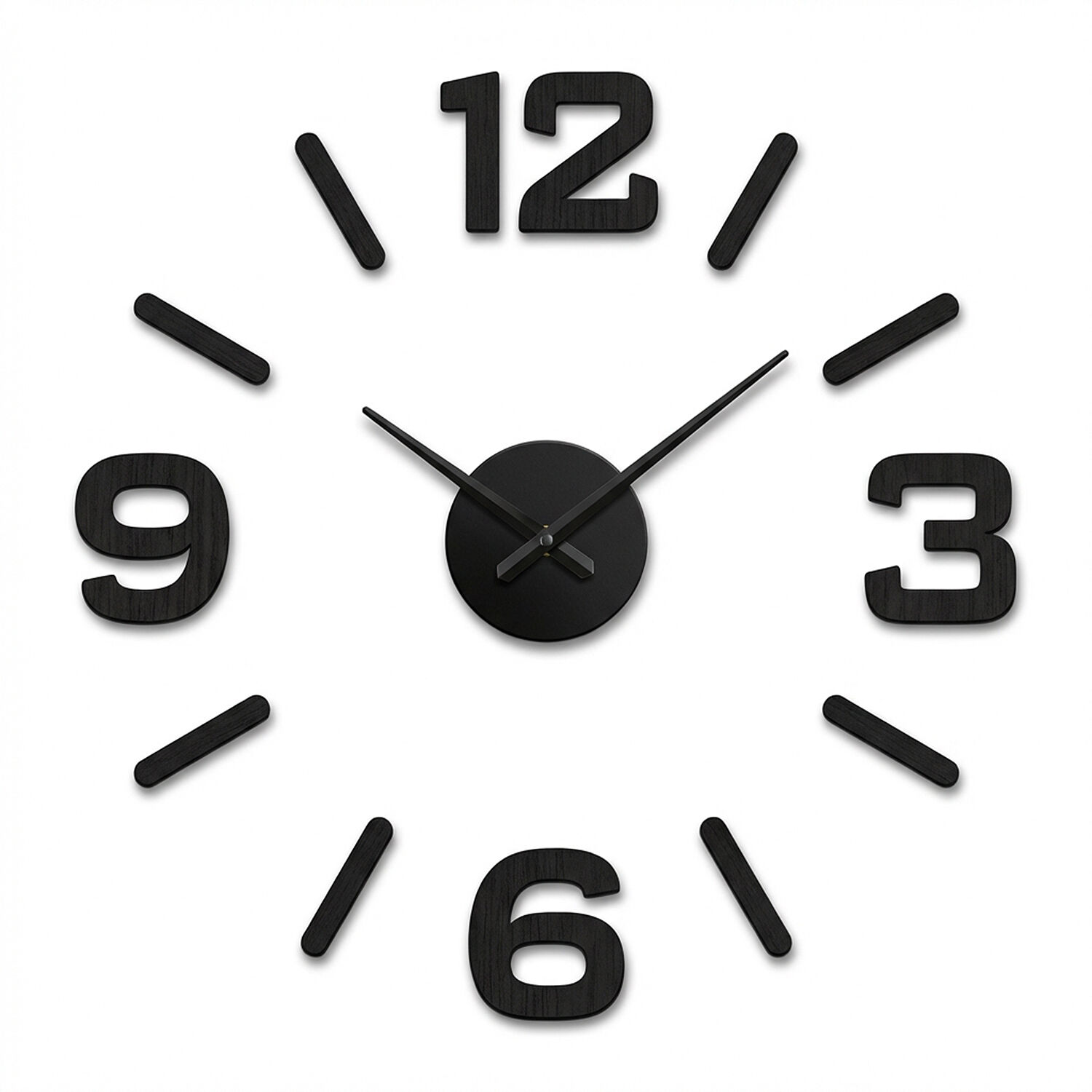 Adhesive Wall Clock, EVA Foam, Black, 60cm, Diameter Suggestion - LifeLike_86640