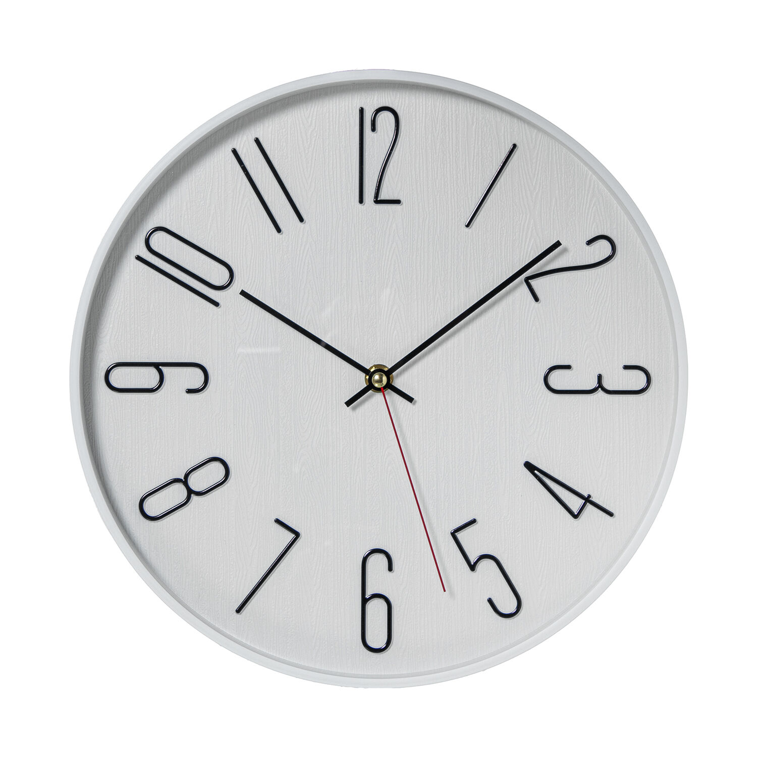 Wall Clock 30cm Acrylic White Frame 30X4.5cm