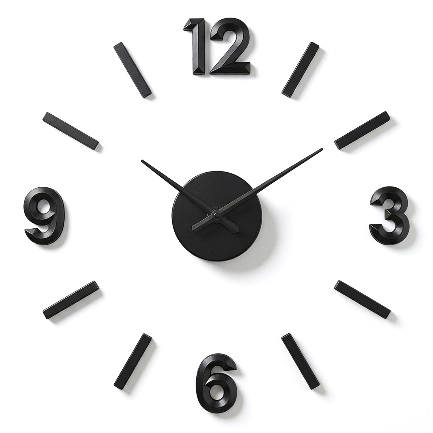 Adhesive Wall Clock, EVA Foam, Black, 60cm, Diameter Suggestion - LifeLike_86644