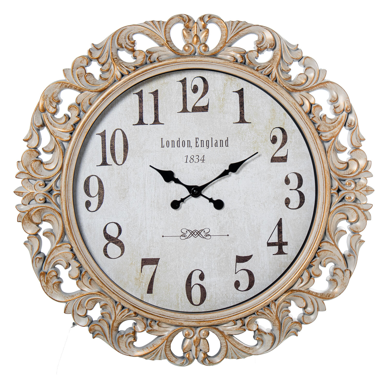 Wall Clock 68cm Acrylic Gold/White 68X6.5cm