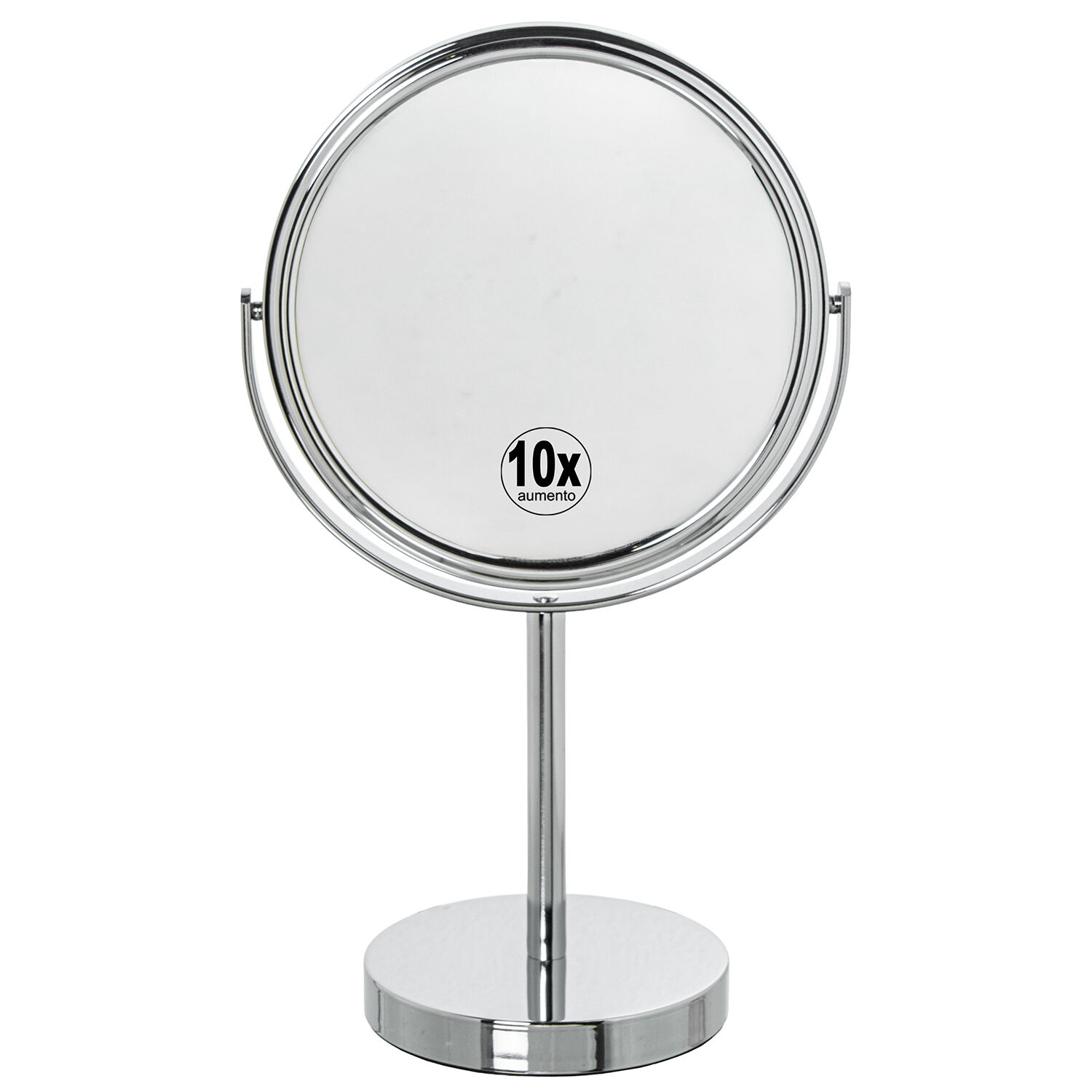 Tabletop Mirror 2 Sides X1/X10 Chrome Metal 19X22X33cm Int Mirror:15.5 Cm