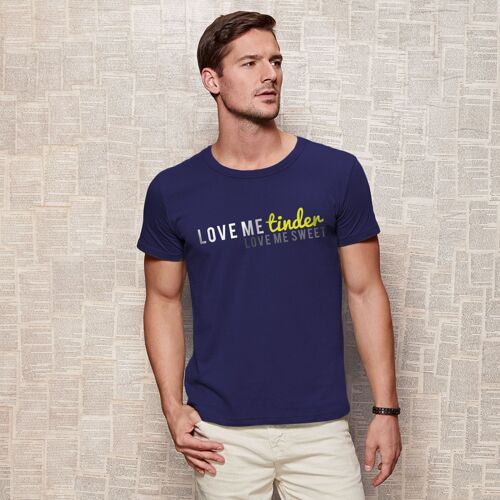 Printed Tee - Men's [Love Me Tinder] - Blue - Large