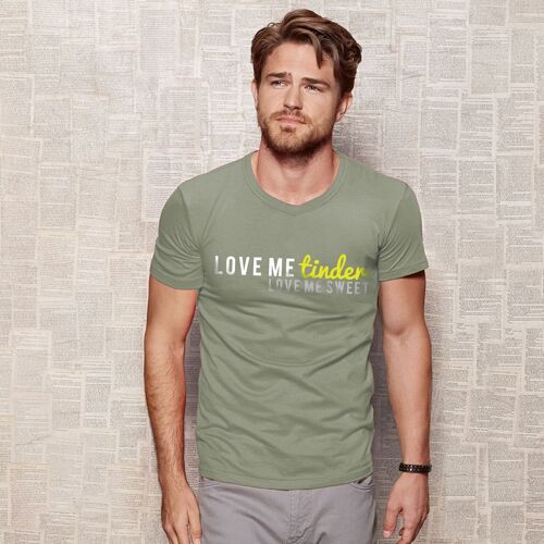 Printed Tee - Men's [Love Me Tinder] - Green - Large