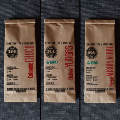 Discovery pack Latin America // 3 packets of 250 g in grains