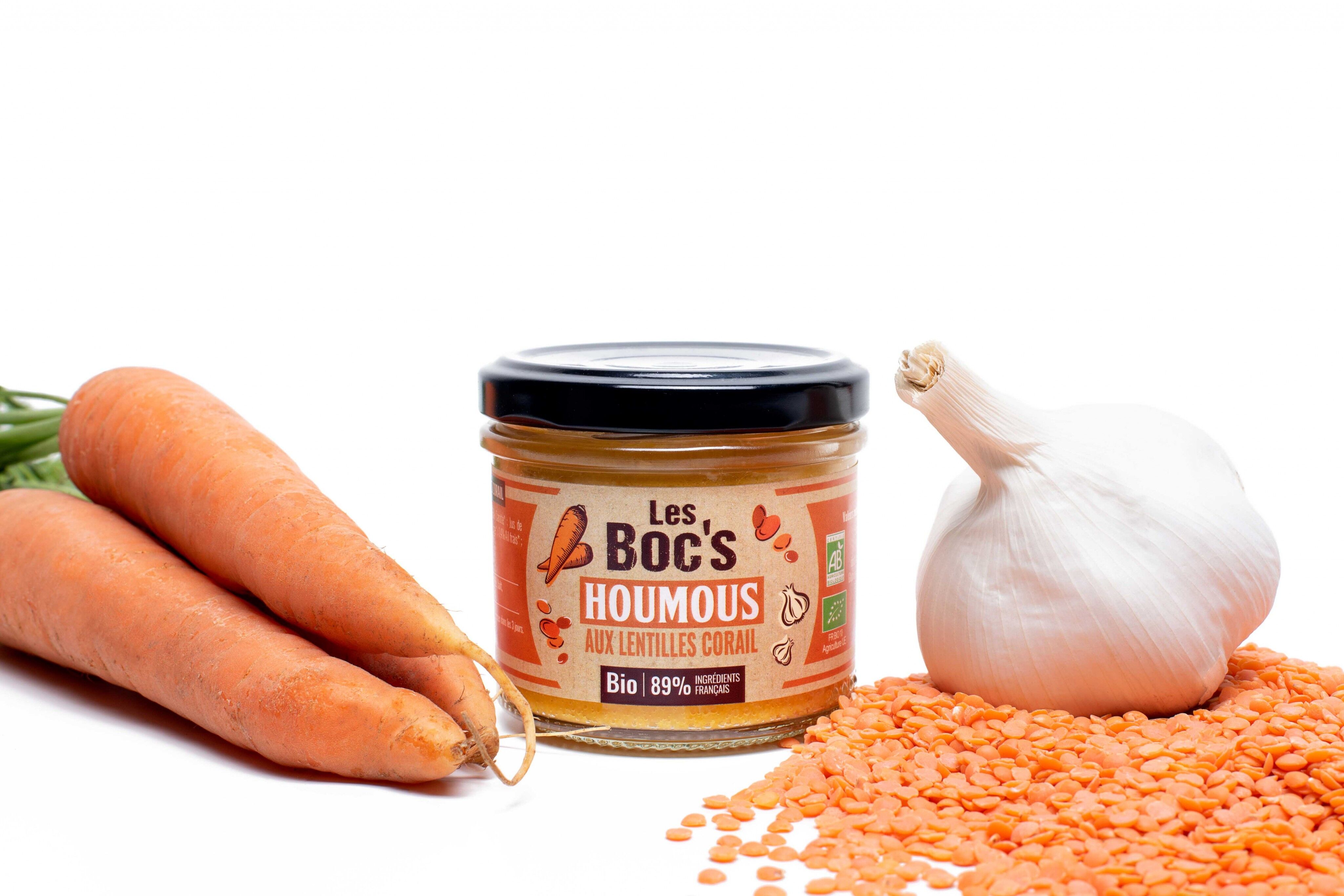 Hummus con lenticchie corallo biologiche