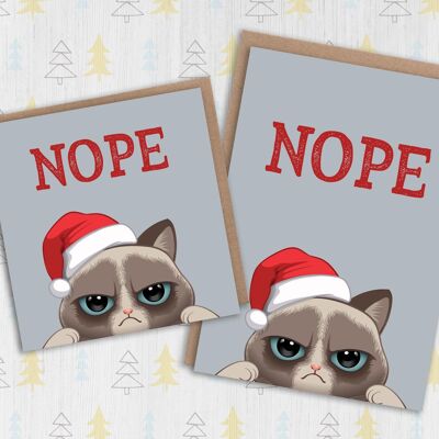 Biglietto natalizio gatto scontroso: no