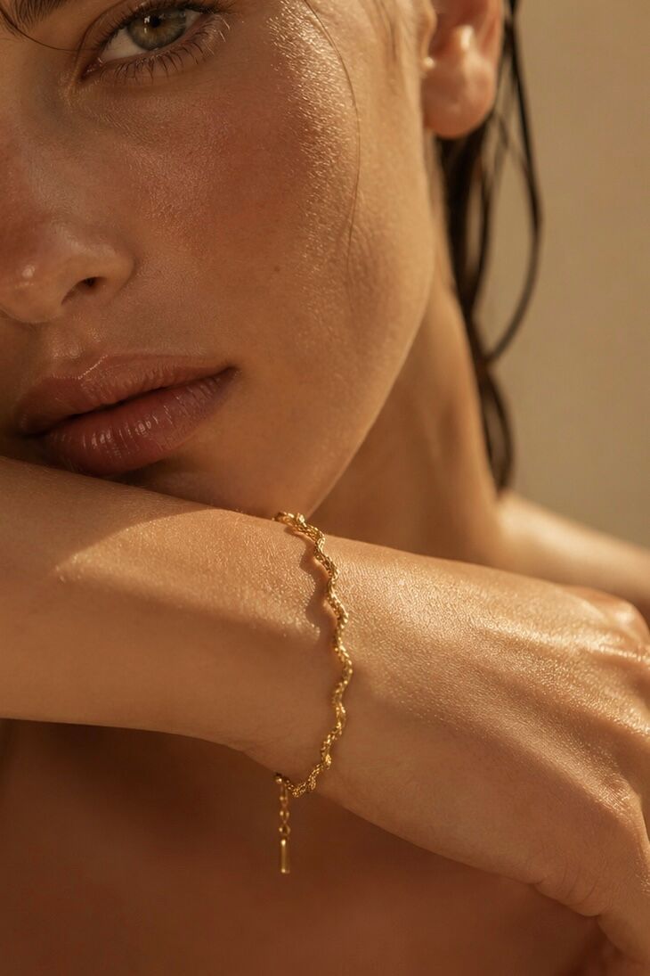 Bracelet ondulé en acier inoxydable 324AQ532