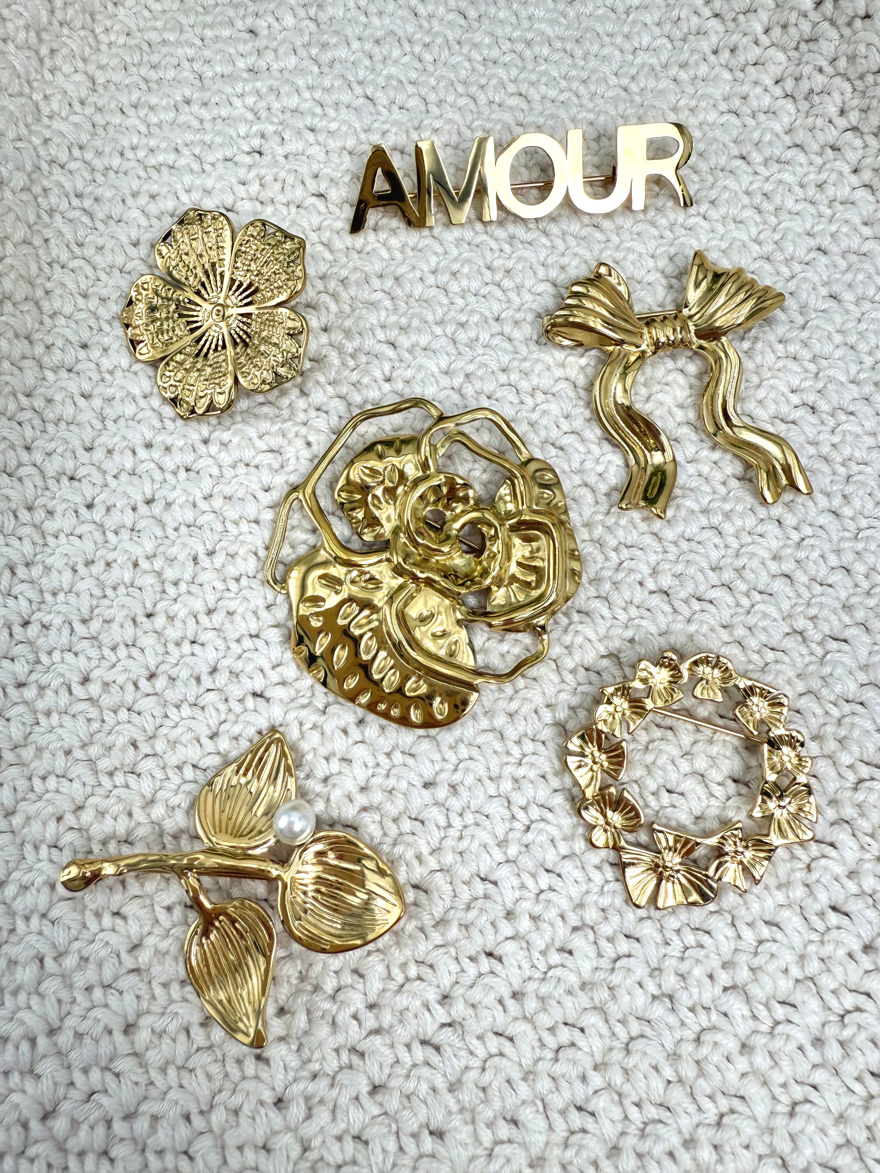 Set de 6 broches en acier inoxydable sans présentoir SET316
