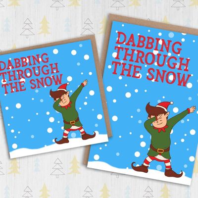 Christmas card: Dabbing through the snow