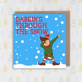 Carte de Noël : Tamponner dans la neige 2