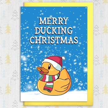 Carte de Noël canard : Merry Ducking Christmas 3