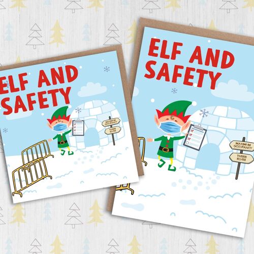 Health and safety Christmas card: Elf and safety, maximum occupancy