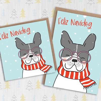 Hundeweihnachtskarte: Feliz Navidog