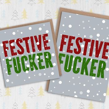 Carte de Noël avec gros mots : Festive Fucker 2