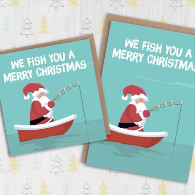 Weihnachtskarte: Fisch dir ein frohes Weihnachtsfest
