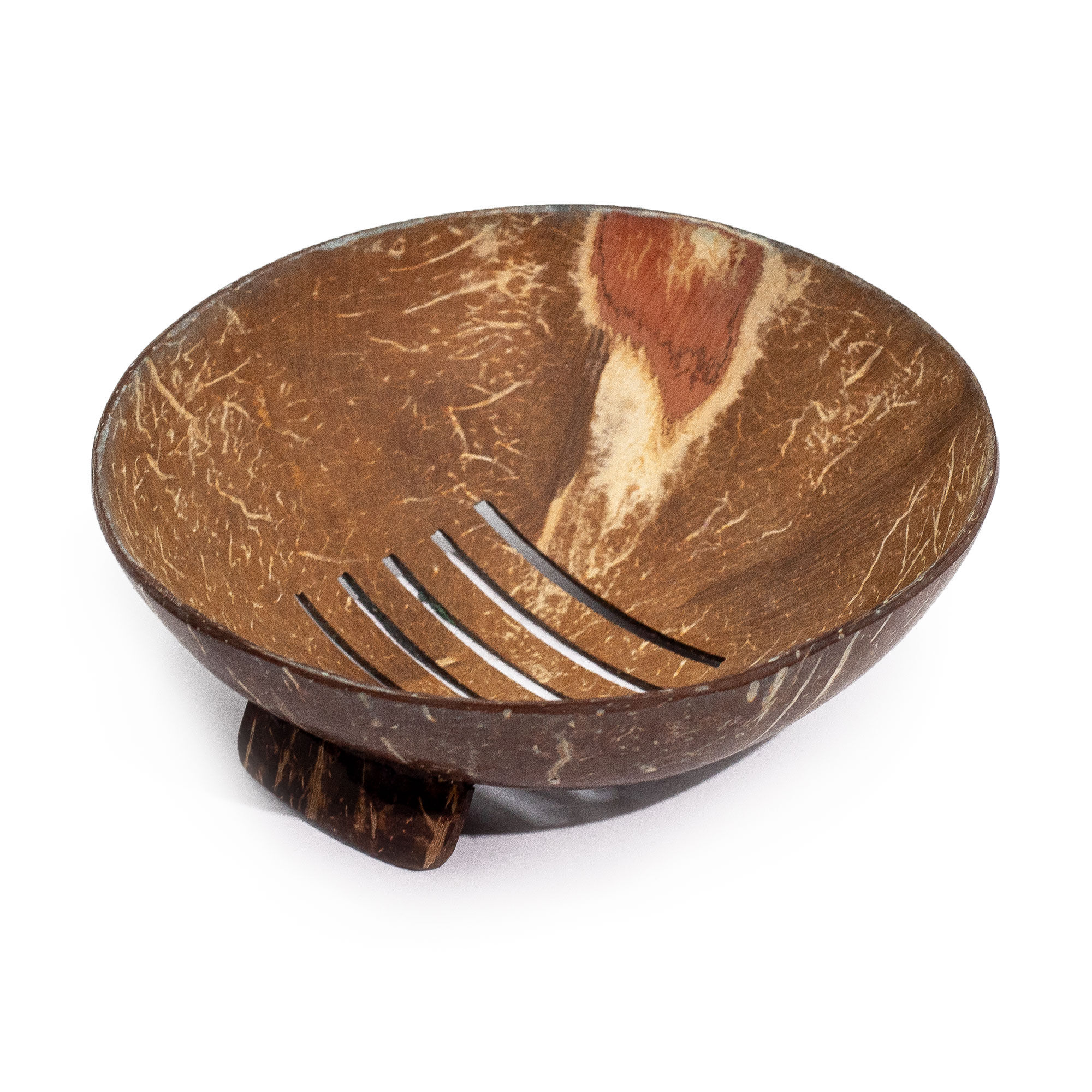 6x Natural Coconut Soap Dish - Round - 11 cm
