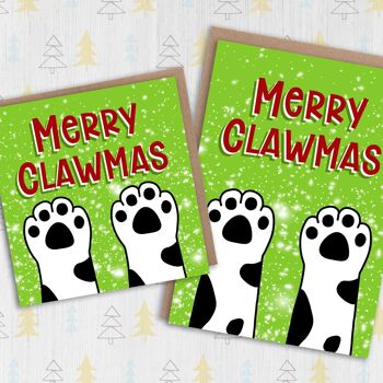 Carte de Noël chat : Merry Clawmas 1