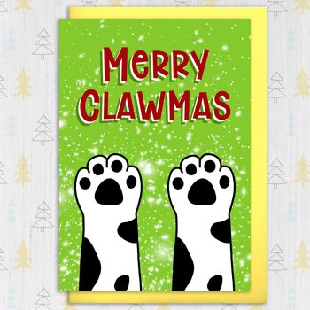 Carte de Noël chat : Merry Clawmas 3