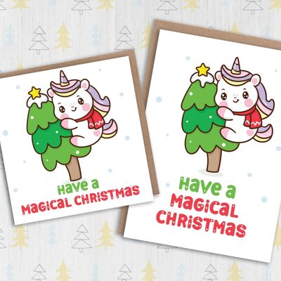 Cartolina di Natale con unicorno: Magico Natale