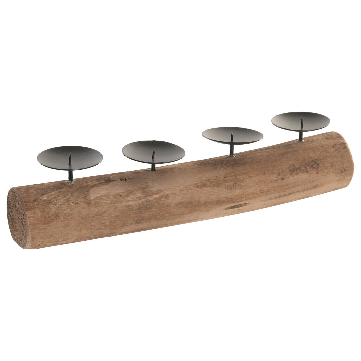Portavela Teca Reciclada Hierro 44,5X8X9 Marron