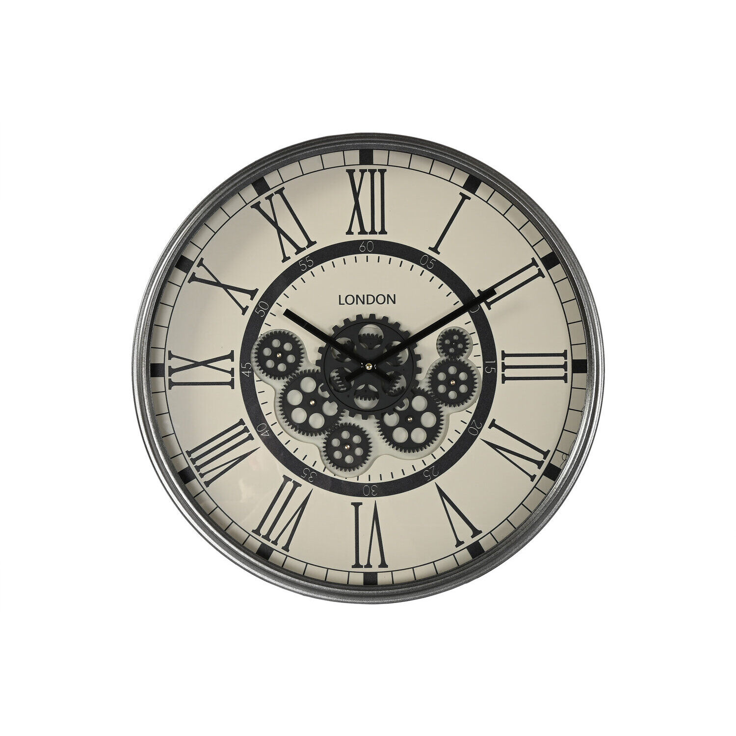 Reloj Pared Hierro Mdf 54X8X55 Gris Oscuro