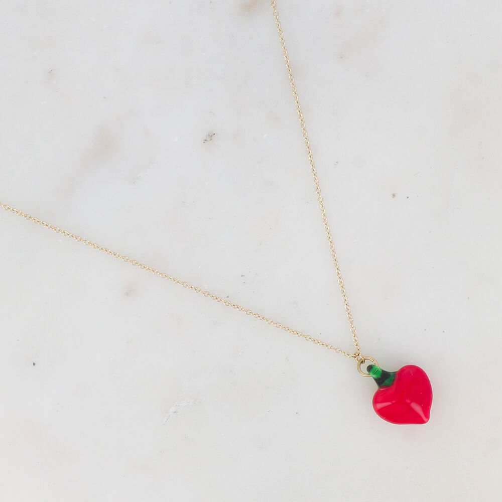 Buy wholesale Necklace with glazed ceramic heart