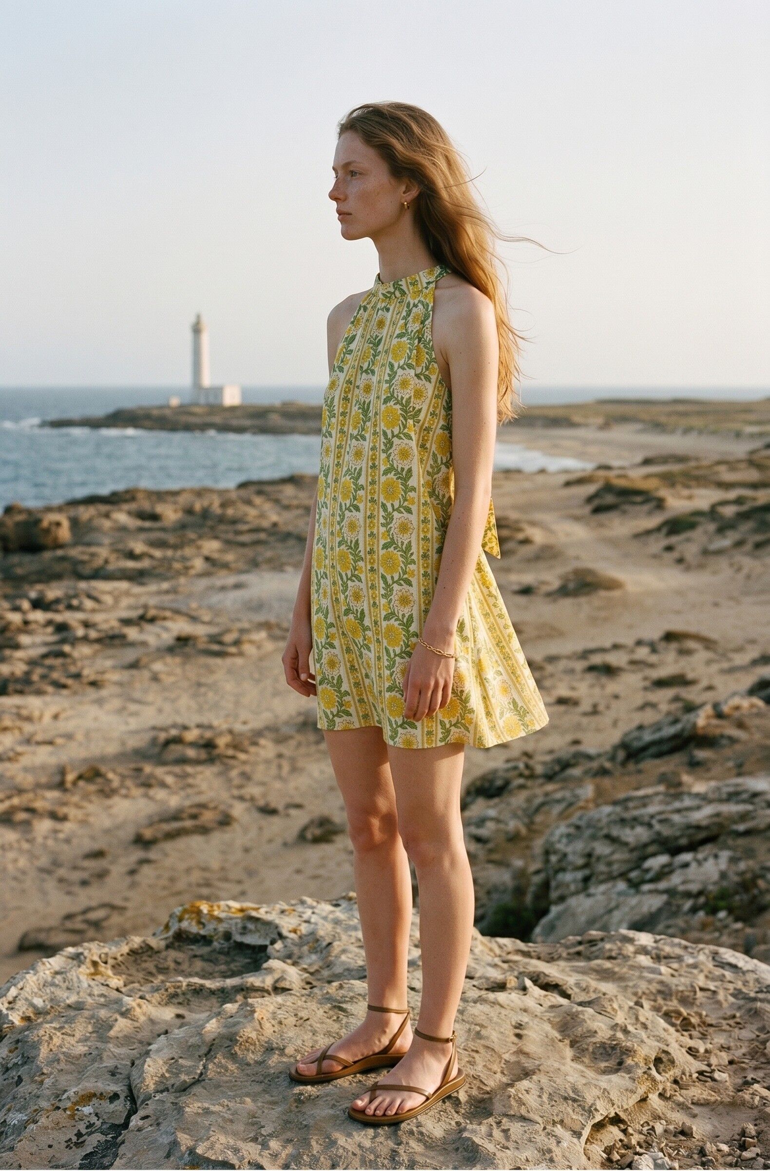 Retro Floral Print Bow Dress