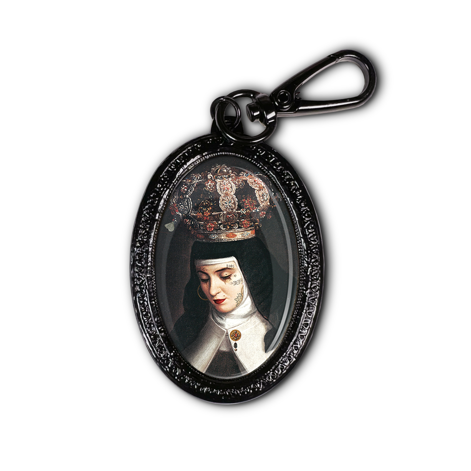 BLACK PRAYER KEYCHAIN