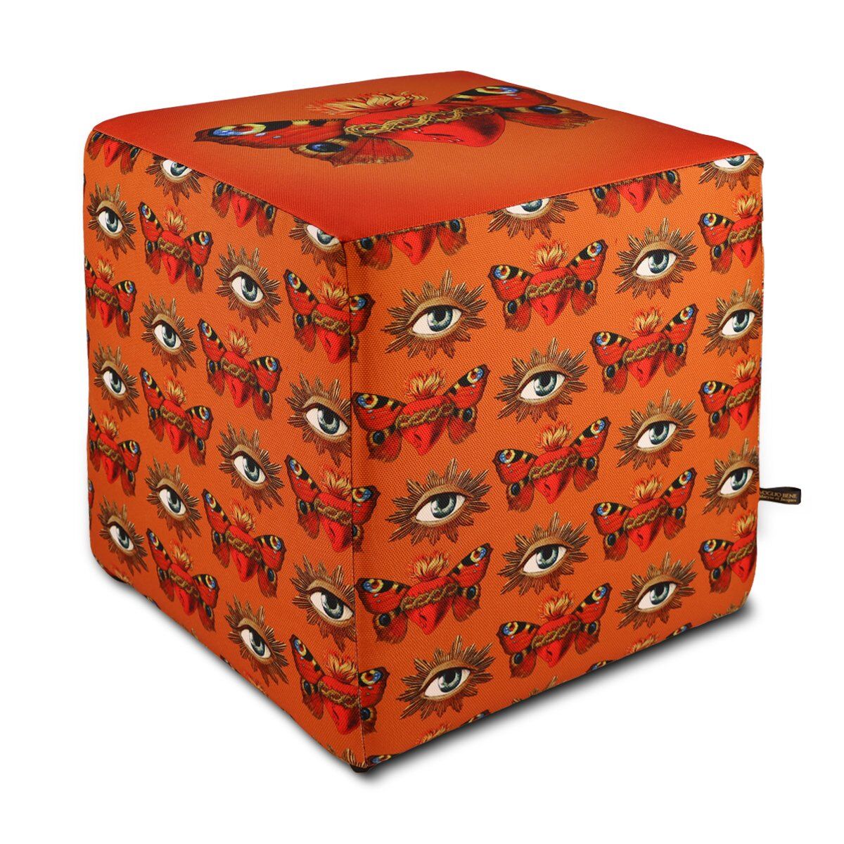 ORANGE BUTTERFLY OUTDOOR POUF