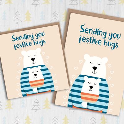 Christmas card: Festive hugs
