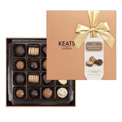 Keats Exquisite Chocolate Selection, Gold Ribbon 16pcs