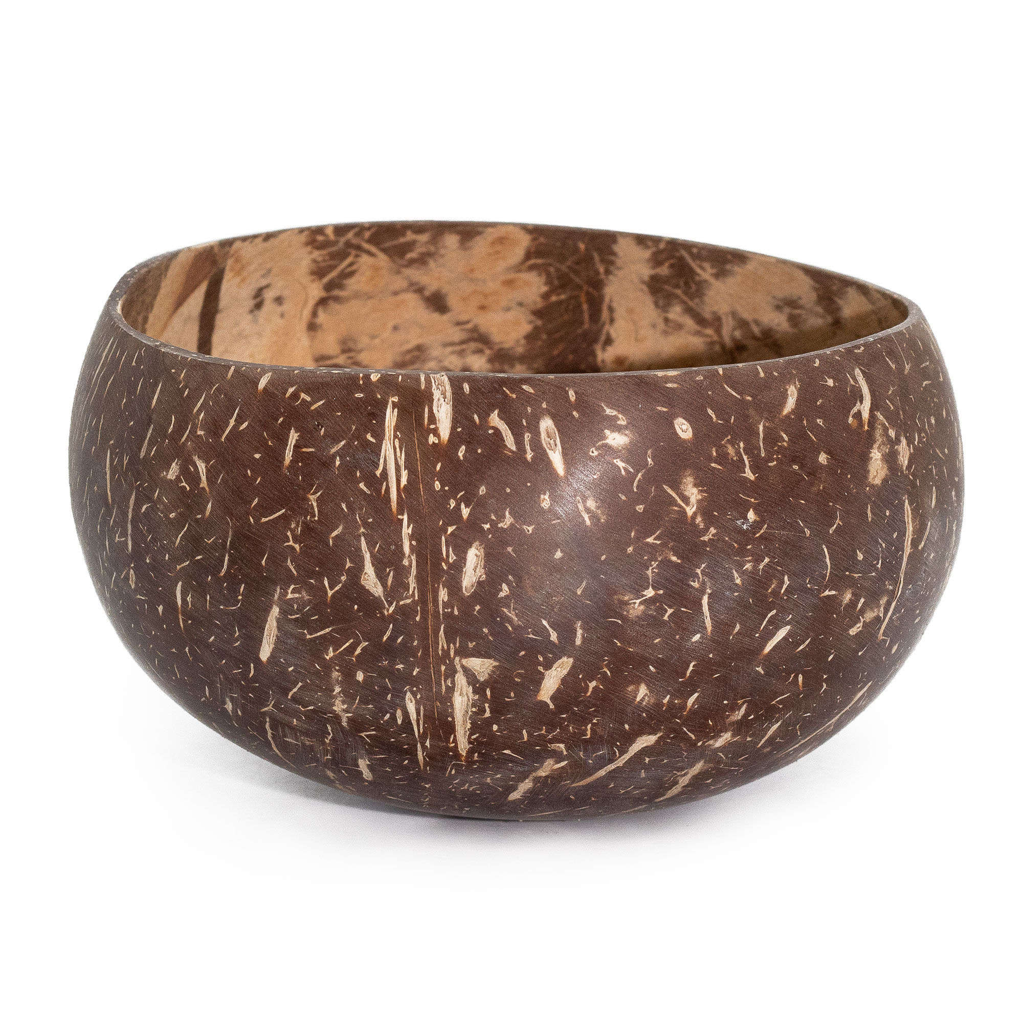 6x Large natural coconut bowl - for craft use - 10x14cm