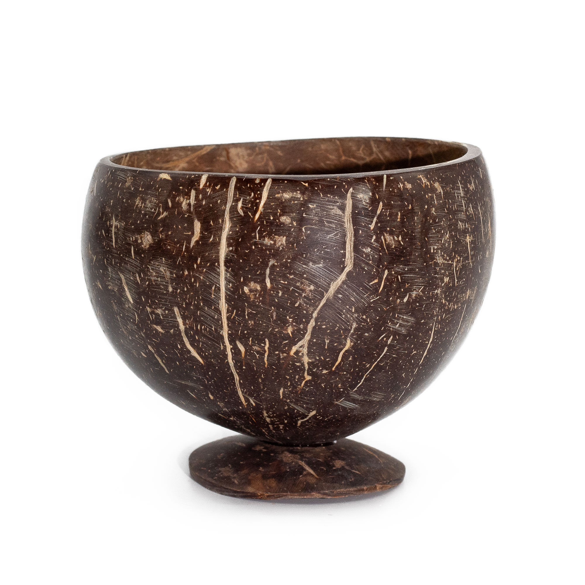 6x Small natural coconut bowl with stand - for craft use