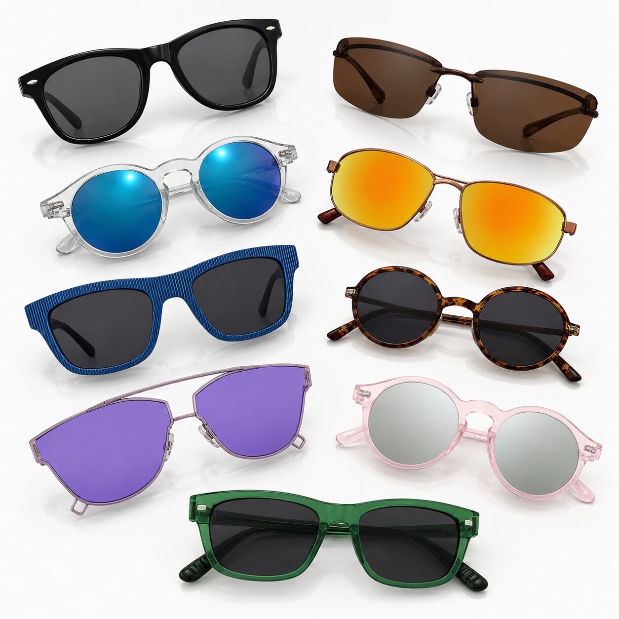 Mix of various adult and children sunglasses