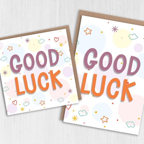 Good luck card: Stars and clouds