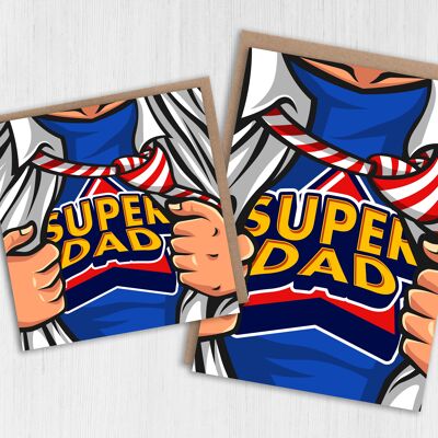 Día del padre, tarjeta de cumpleaños: Super papá