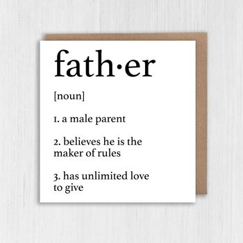 Fête des pères, carte d'anniversaire : définition du dictionnaire de père, papa 2