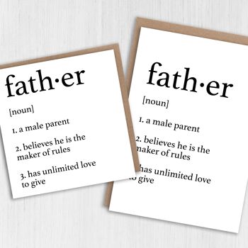 Fête des pères, carte d'anniversaire : définition du dictionnaire de père, papa 1
